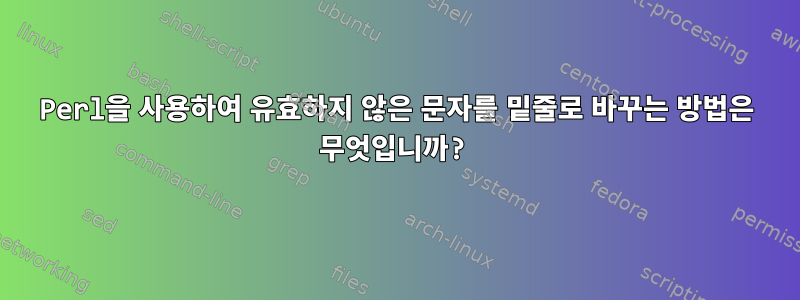 Perl을 사용하여 유효하지 않은 문자를 밑줄로 바꾸는 방법은 무엇입니까?