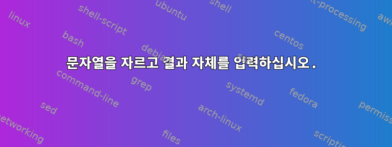 문자열을 자르고 결과 자체를 입력하십시오.