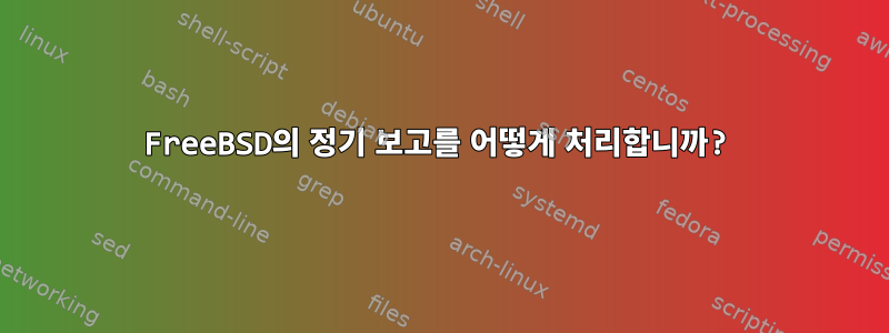 FreeBSD의 정기 보고를 어떻게 처리합니까?