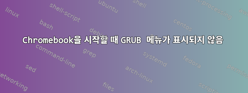 Chromebook을 시작할 때 GRUB 메뉴가 표시되지 않음