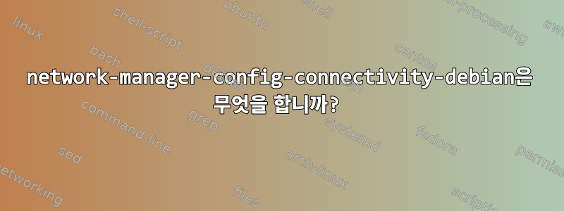 network-manager-config-connectivity-debian은 무엇을 합니까?