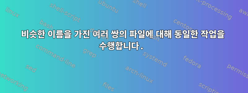 비슷한 이름을 가진 여러 쌍의 파일에 대해 동일한 작업을 수행합니다.