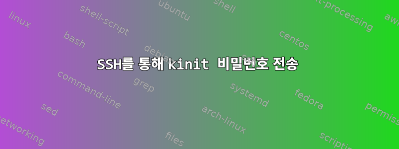 SSH를 통해 kinit 비밀번호 전송