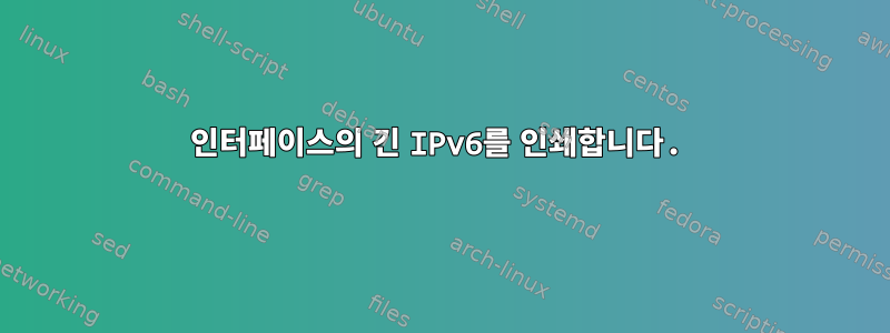 인터페이스의 긴 IPv6를 인쇄합니다.