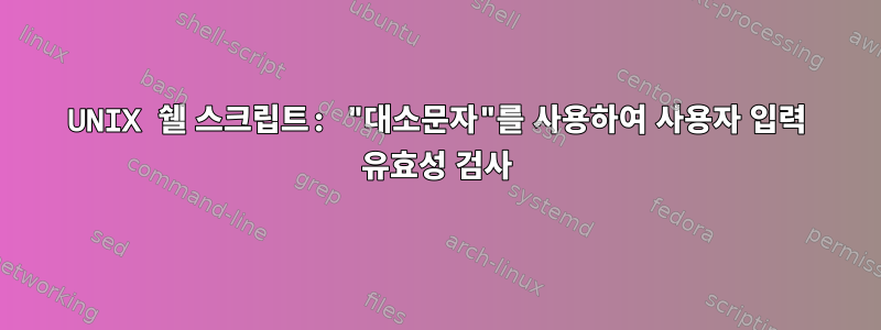 UNIX 쉘 스크립트: "대소문자"를 사용하여 사용자 입력 유효성 검사