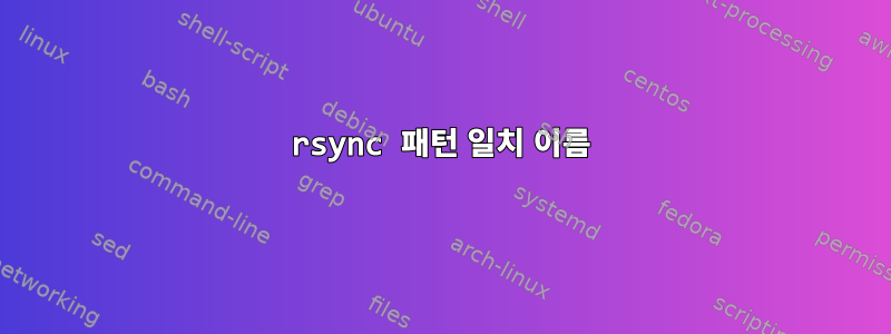 rsync 패턴 일치 이름