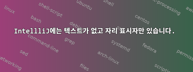 IntellliJ에는 텍스트가 없고 자리 표시자만 있습니다.