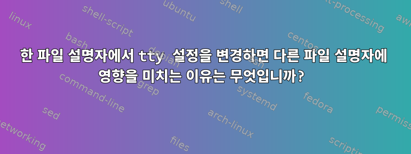 한 파일 설명자에서 tty 설정을 변경하면 다른 파일 설명자에 영향을 미치는 이유는 무엇입니까?