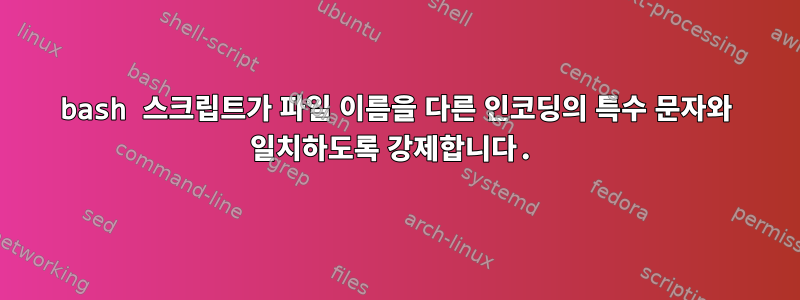 bash 스크립트가 파일 이름을 다른 인코딩의 특수 문자와 일치하도록 강제합니다.