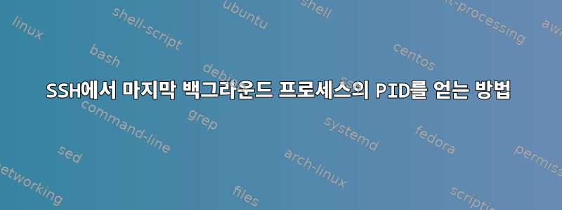 SSH에서 마지막 백그라운드 프로세스의 PID를 얻는 방법