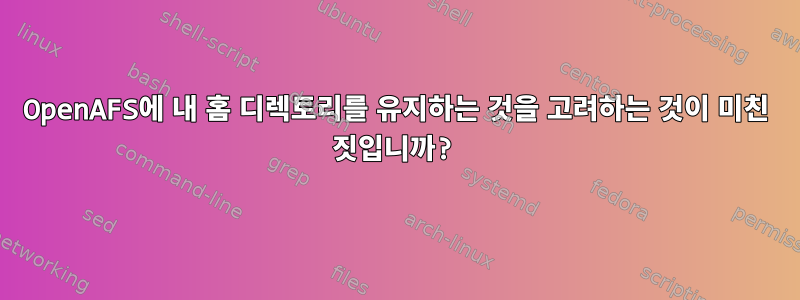 OpenAFS에 내 홈 디렉토리를 유지하는 것을 고려하는 것이 미친 짓입니까?