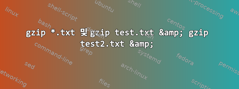 gzip *.txt 및 gzip test.txt &amp; gzip test2.txt &amp;