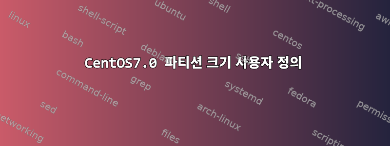 CentOS7.0 파티션 크기 사용자 정의