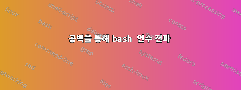 공백을 통해 bash 인수 전파