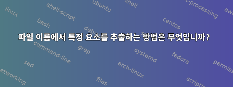 파일 이름에서 특정 요소를 추출하는 방법은 무엇입니까?