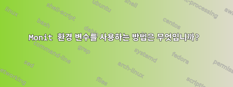 Monit 환경 변수를 사용하는 방법은 무엇입니까?