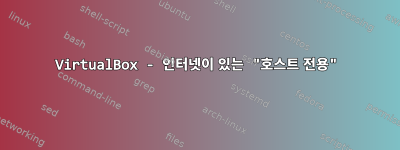 VirtualBox - 인터넷이 있는 "호스트 전용"