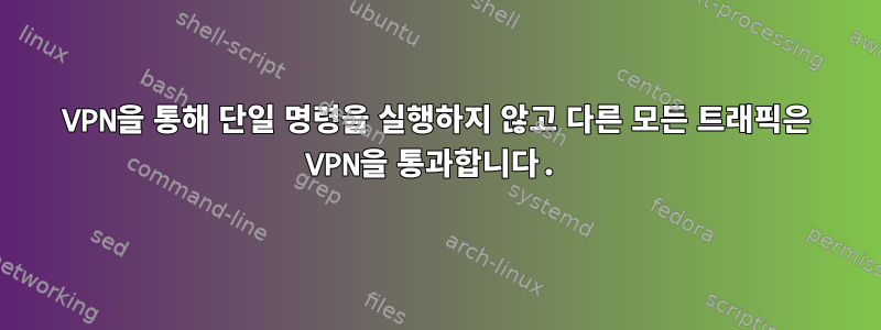 VPN을 통해 단일 명령을 실행하지 않고 다른 모든 트래픽은 VPN을 통과합니다.