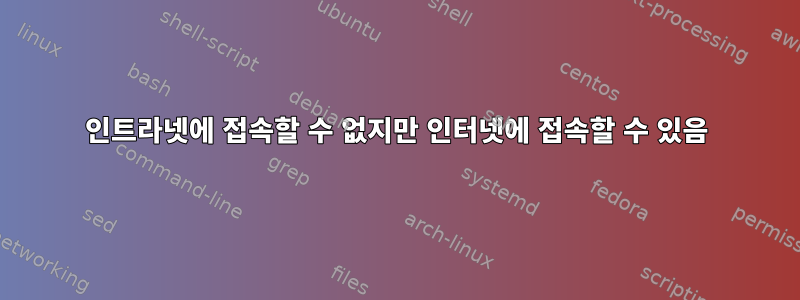 인트라넷에 접속할 수 없지만 인터넷에 접속할 수 있음