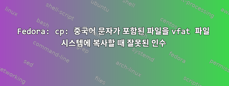 Fedora: cp: 중국어 문자가 포함된 파일을 vfat 파일 시스템에 복사할 때 잘못된 인수