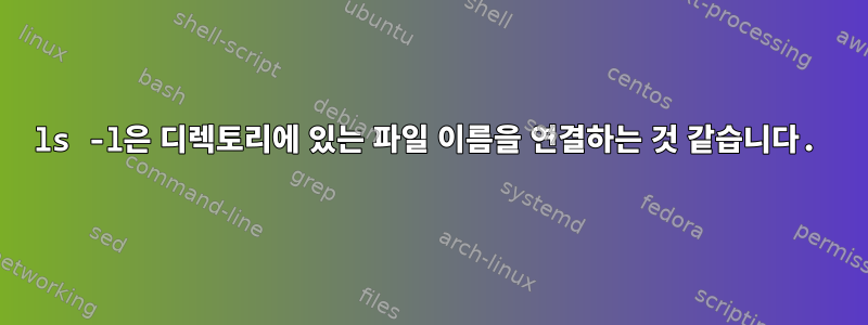 ls -l은 디렉토리에 있는 파일 이름을 연결하는 것 같습니다.