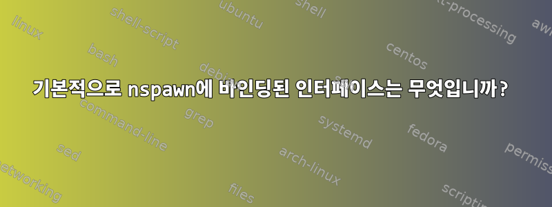 기본적으로 nspawn에 바인딩된 인터페이스는 무엇입니까?