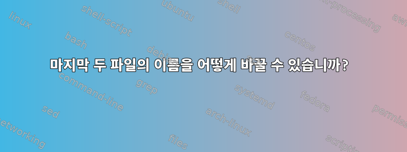 마지막 두 파일의 이름을 어떻게 바꿀 수 있습니까?