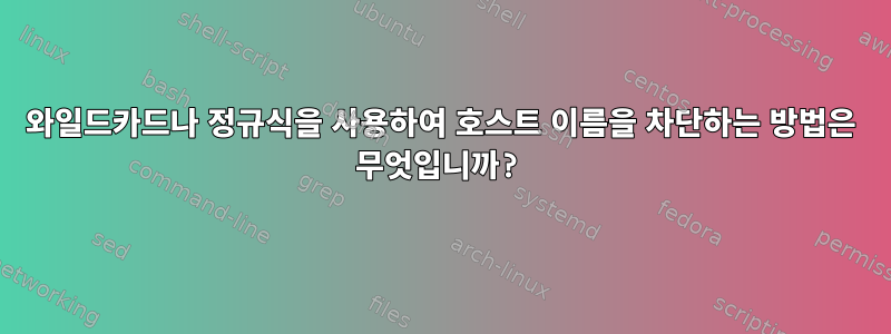 와일드카드나 정규식을 사용하여 호스트 이름을 차단하는 방법은 무엇입니까?