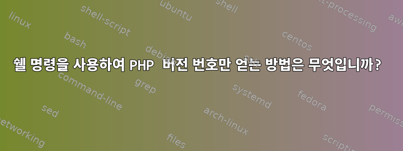 쉘 명령을 사용하여 PHP 버전 번호만 얻는 방법은 무엇입니까?