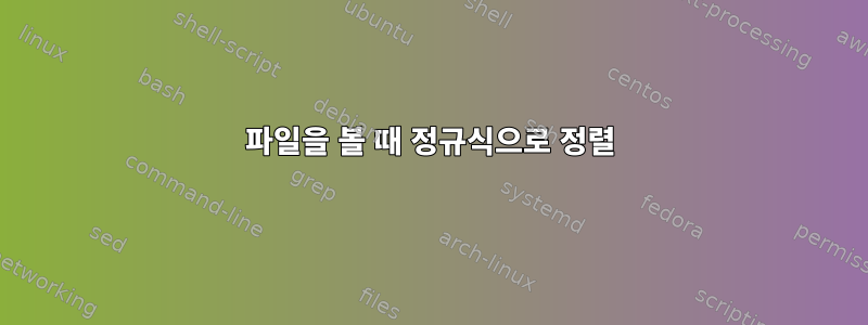 파일을 볼 때 정규식으로 정렬