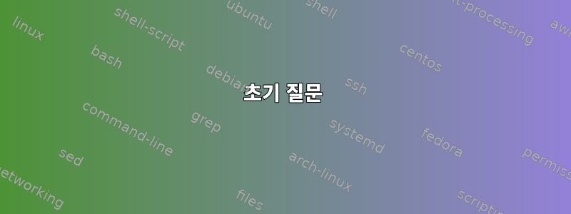 초기 질문