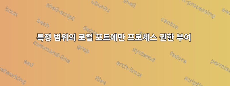 특정 범위의 로컬 포트에만 프로세스 권한 부여