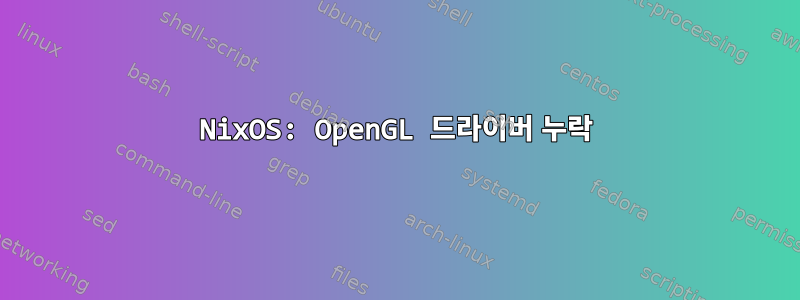 NixOS: OpenGL 드라이버 누락