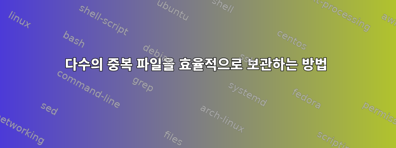 다수의 중복 파일을 효율적으로 보관하는 방법