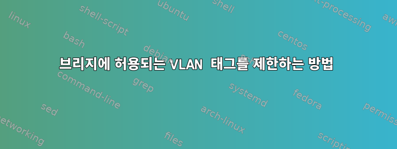 브리지에 허용되는 VLAN 태그를 제한하는 방법