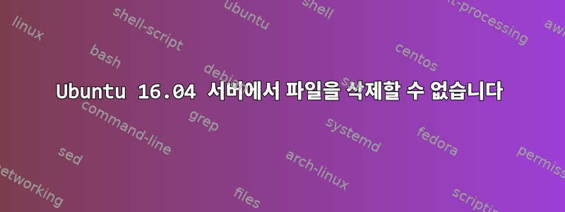 Ubuntu 16.04 서버에서 파일을 삭제할 수 없습니다