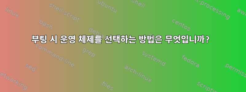 부팅 시 운영 체제를 선택하는 방법은 무엇입니까?