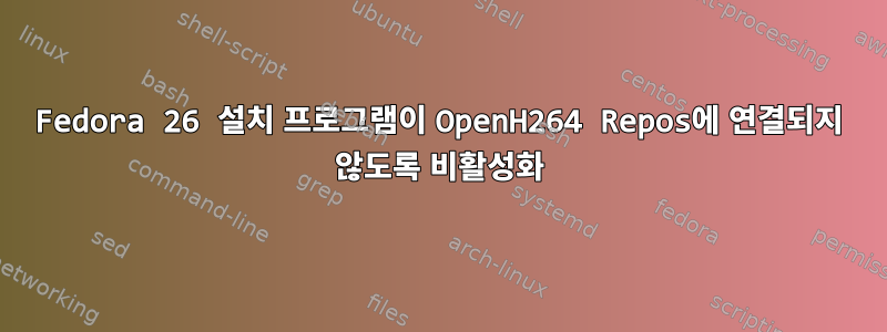 Fedora 26 설치 프로그램이 OpenH264 Repos에 연결되지 않도록 비활성화