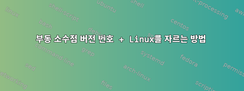 부동 소수점 버전 번호 + Linux를 자르는 방법