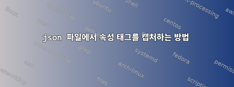 json 파일에서 속성 태그를 캡처하는 방법