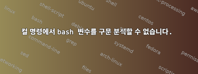 컬 명령에서 bash 변수를 구문 분석할 수 없습니다.