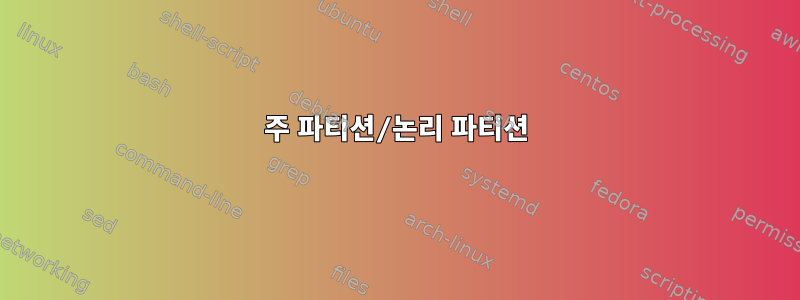 주 파티션/논리 파티션