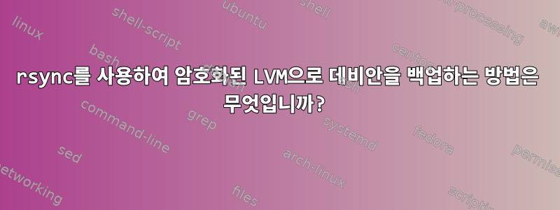 rsync를 사용하여 암호화된 LVM으로 데비안을 백업하는 방법은 무엇입니까?