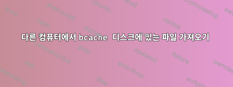 다른 컴퓨터에서 bcache 디스크에 있는 파일 가져오기