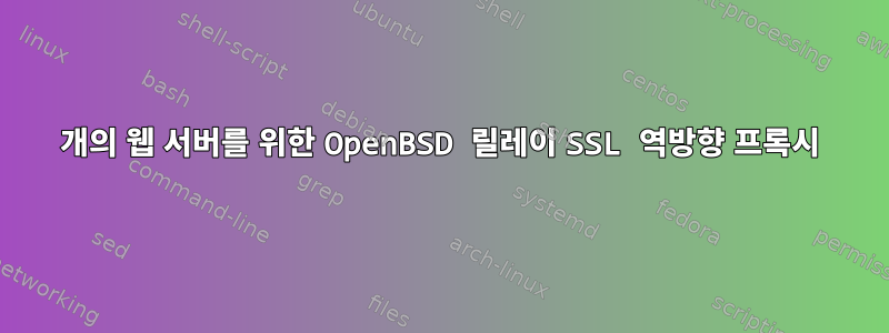 3개의 웹 서버를 위한 OpenBSD 릴레이 SSL 역방향 프록시