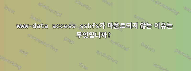 www-data access sshfs가 마운트되지 않는 이유는 무엇입니까?