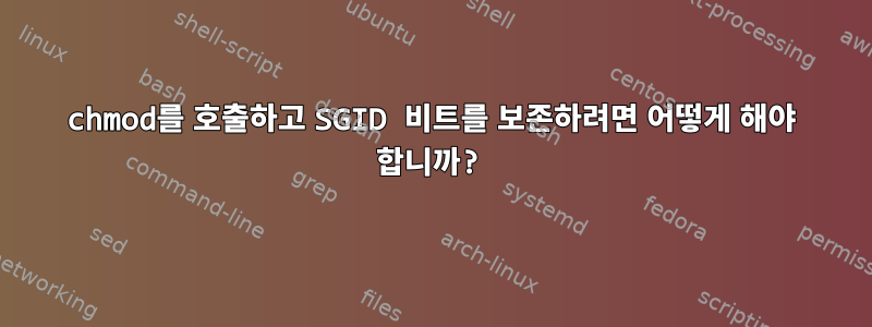 chmod를 호출하고 SGID 비트를 보존하려면 어떻게 해야 합니까?