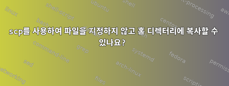 scp를 사용하여 파일을 지정하지 않고 홈 디렉터리에 복사할 수 있나요?