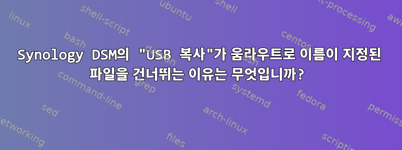 Synology DSM의 "USB 복사"가 움라우트로 이름이 지정된 파일을 건너뛰는 이유는 무엇입니까?