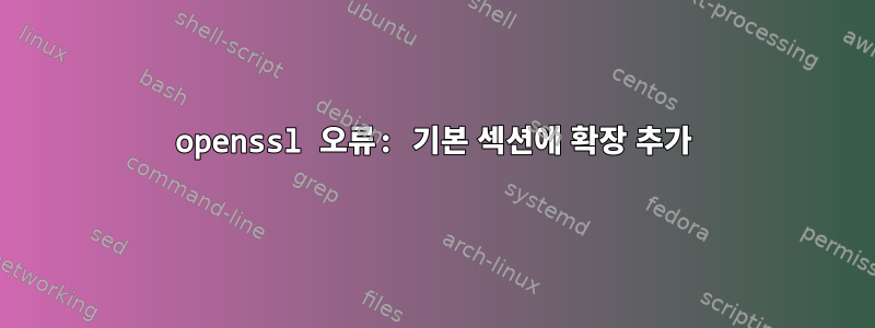 openssl 오류: 기본 섹션에 확장 추가